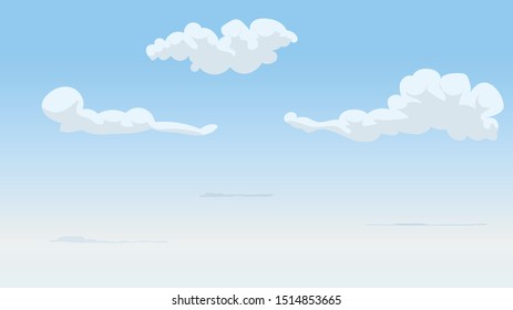 Landscape blue sky and white clouds on sunny day.Sky and cloud background.cartoon sky concetp.Vector illustration