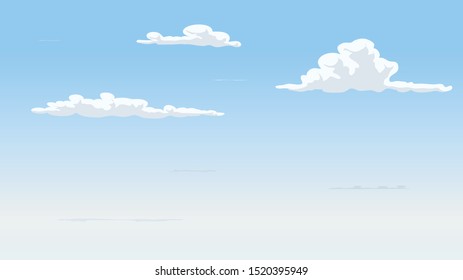 Landscape blue sky and white clouds on sunny day.Sky and cloud background.cartoon sky concetp.Vector illustration