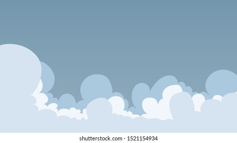 Landscape blue sky and white clouds on a sunny day.Sky and cloud background.cartoon sky concept.Vector illustration.