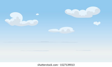 Landscape blue sky and white clouds on sunny day.Sky and cloud background.cartoon sky concetp.Vector illustration