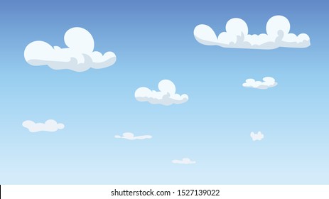 Landscape blue sky and white clouds on sunny day.Sky and cloud background.cartoon sky concetp.Vector illustration