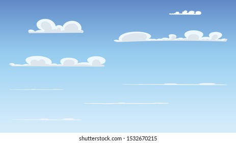 Landscape blue sky and white clouds on sunny day.Sky and cloud background.cartoon sky concetp.Vector illustration