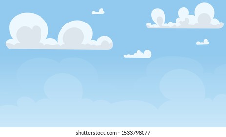 Landscape blue sky and white clouds on sunny day.Sky and cloud background.cartoon sky concetp.Vector illustration