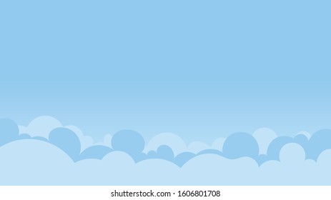 Landscape blue sky and white clouds on sunny day.Cartoon concetp.Vector illustration
