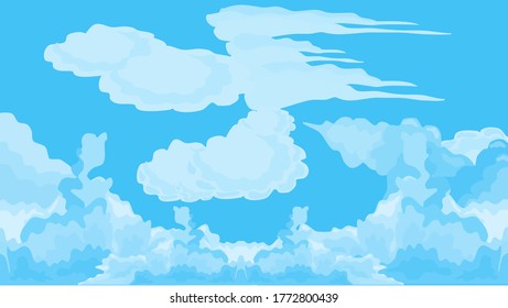 Landscape blue sky with white clouds - Vector