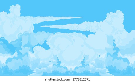 Landscape blue sky with white clouds - Vector