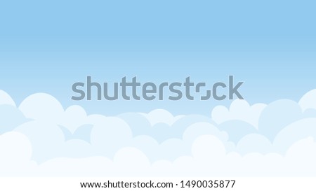 Landscape blue sky and white clouds on sunny day.Sky and cloud background.cartoon sky concetp.Vector illustration