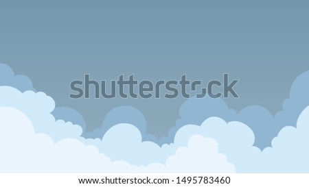 Landscape blue sky and white clouds on sunny day.Sky and cloud background.cartoon sky concetp.Vector illustration