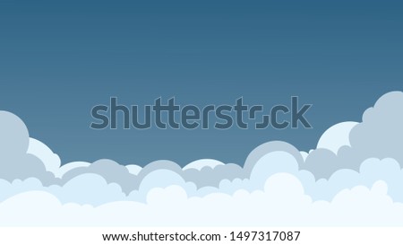 Landscape blue sky and white clouds on sunny day.Sky and cloud background.cartoon sky concetp.Vector illustration