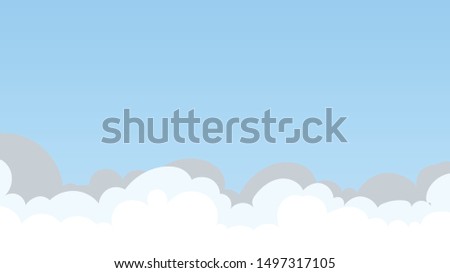 Landscape blue sky and white clouds on sunny day.Sky and cloud background.cartoon sky concetp.Vector illustration
