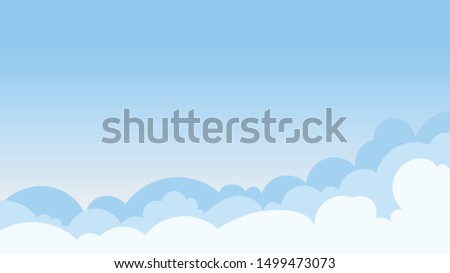 Landscape blue sky and white clouds on sunny day.Sky and cloud background.cartoon sky concetp.Vector illustration