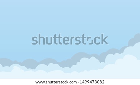 Landscape blue sky and white clouds on sunny day.Sky and cloud background.cartoon sky concetp.Vector illustration