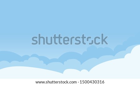 Landscape blue sky and white clouds on sunny day.Sky and cloud background.cartoon sky concetp.Vector illustration