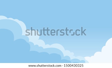 Landscape blue sky and white clouds on sunny day.Sky and cloud background.cartoon sky concetp.Vector illustration