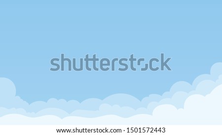 Landscape blue sky and white clouds on sunny day.Sky and cloud background.cartoon sky concetp.Vector illustration
