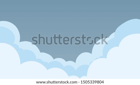 Landscape blue sky and white clouds on sunny day.Sky and cloud background.cartoon sky concetp.Vector illustration