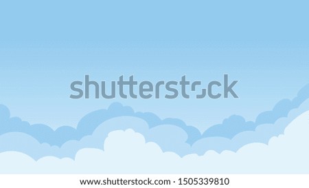 Landscape blue sky and white clouds on sunny day.Sky and cloud background.cartoon sky concetp.Vector illustration