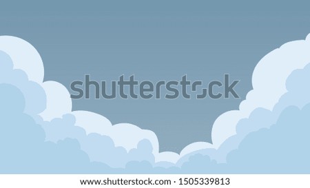 Landscape blue sky and white clouds on sunny day.Sky and cloud background.cartoon sky concetp.Vector illustration