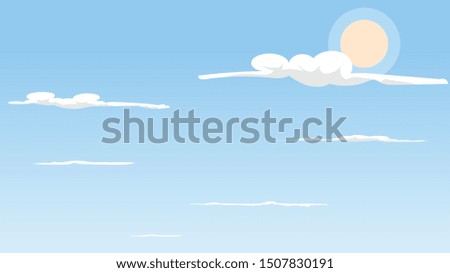 Landscape blue sky and white clouds on sunny day.Sky and cloud background.cartoon sky concetp.Vector illustration