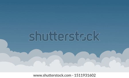 Landscape blue sky and white clouds on sunny day.Sky and cloud background.cartoon sky concetp.Vector illustration