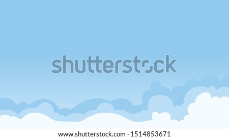 Landscape blue sky and white clouds on sunny day.Sky and cloud background.cartoon sky concetp.Vector illustration