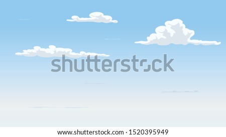 Landscape blue sky and white clouds on sunny day.Sky and cloud background.cartoon sky concetp.Vector illustration