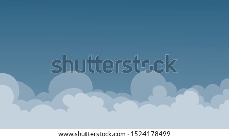 Landscape blue sky and white clouds on sunny day.Sky and cloud background.cartoon sky concetp.Vector illustration