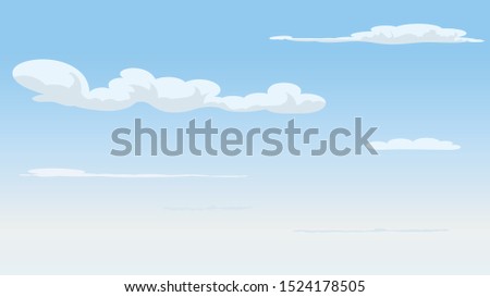 Landscape blue sky and white clouds on sunny day.Sky and cloud background.cartoon sky concetp.Vector illustration