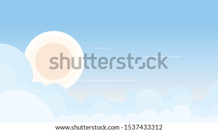 
Landscape blue sky and white clouds on sunny day.Sky and cloud background.cartoon sky concetp.Vector illustration