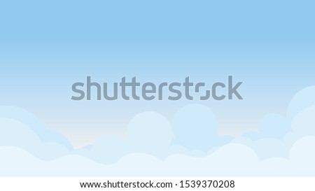Landscape blue sky and white clouds on sunny day.Sky and cloud background.cartoon sky concetp.Vector illustration