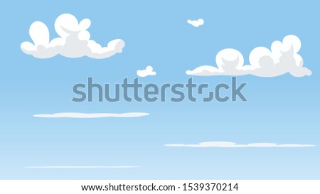 Landscape blue sky and white clouds on sunny day.Sky and cloud background.cartoon sky concetp.Vector illustration