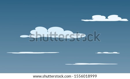 Landscape blue sky and white clouds on sunny day.Cartoon concetp.Vector illustration