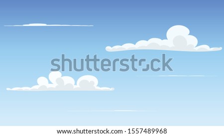Landscape blue sky and white clouds on sunny day.Cartoon concetp.Vector illustration