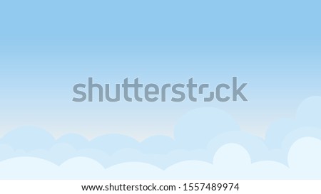 Landscape blue sky and white clouds on sunny day.Cartoon concetp.Vector illustration