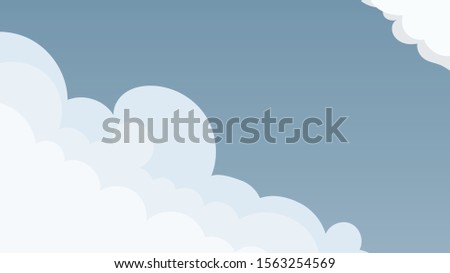Landscape blue sky and white clouds on sunny day.Cartoon concetp.Vector illustration