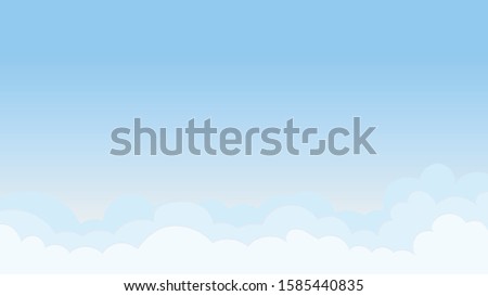 Landscape blue sky and white clouds on sunny day.Cartoon concetp.Vector illustration