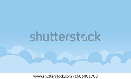 Landscape blue sky and white clouds on sunny day.Cartoon concetp.Vector illustration
