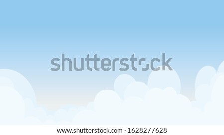 Landscape blue sky and white clouds on sunny day.Cartoon concetp.Vector illustration.