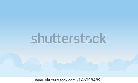 Landscape blue sky and white clouds on sunny day.Cartoon concetp.Vector illustration.