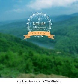 Landscape blurred photo background. Vector illustration