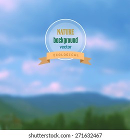 Landscape blurred photo background. Vector illustration