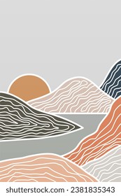 Landscape Boho Art Prints. Boho Art Posters. Gallery Wall Decor. Mid Century Modern Wall Art Decoration. Boho Home Decor