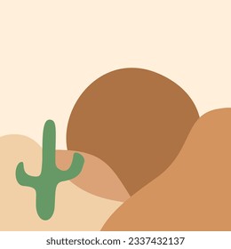 Landscape boho illustration background vector element