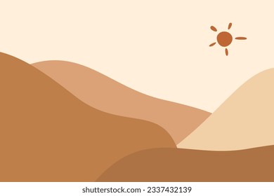 Landscape boho illustration background vector element