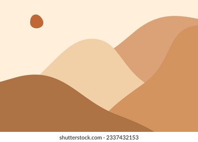Elemento de vector de fondo de ilustración de boho paisajístico