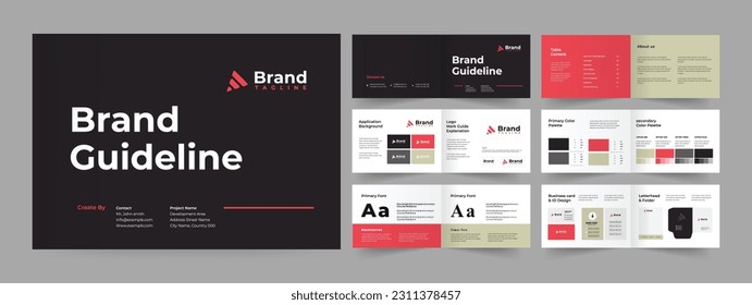 Landscape Brand Guidelines Template and 12 Pages Brand Guideline
