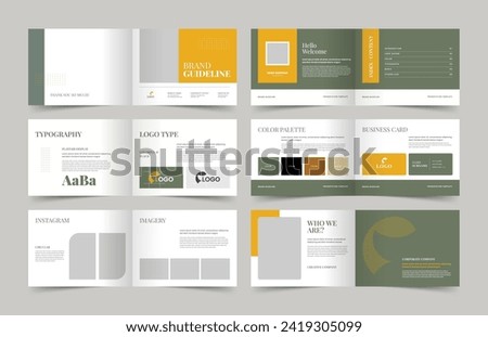 Landscape Brand Guidelines Template, Brand Identity Presentation Layout, Logo Guideline template, Brand Guidelines