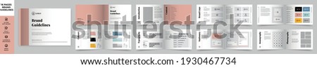 Landscape Brand Manual Template, Simple style and modern layout Brand Book, Brand Identity, Brand Guideline, Guide Book