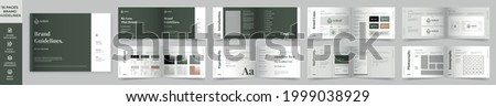 Landscape Brand Manual Template, Simple style and modern layout Brand Book, Brand Identity, Brand Guideline, Guide Book