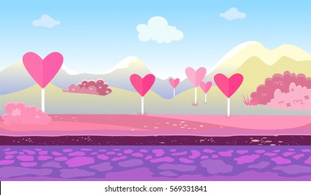  Landscape for browser and arcade games. Beautiful vector background.